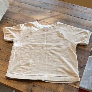 J. Crew Beige Short Sleeve Sweatshirt